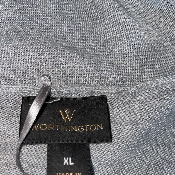 NWOT GRAY OPEN KNIT CARDIGAN - Picture 7 of 9